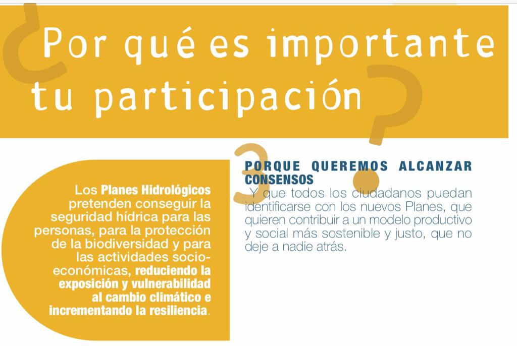 La CHD valora positivamente la alta participación en el proceso de información pública del nuevo Plan Hidrológico La CHD valora positivamente la alta participación en el proceso de información pública del nuevo Plan Hidrológico