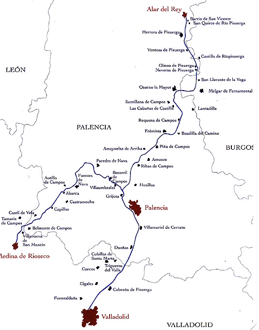 mapa canal de Castilla