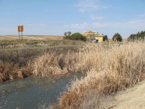 Río Salado, en un tramo canalizado y enmotado.