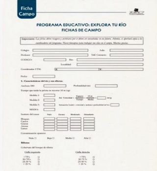 Modelo de ficha de campo elaborado por RCDR